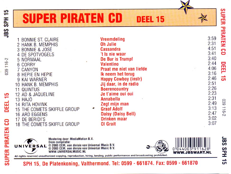 Super Piraten Cd Deel 15 : Back